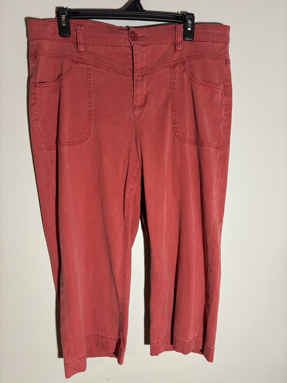 Liverpool Los Angeles 14P Petite Dark Red Cropped Wide Leg Pants